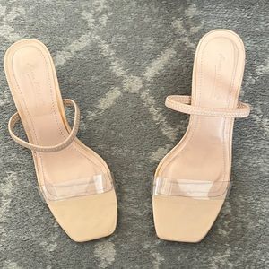 Clear strap heel